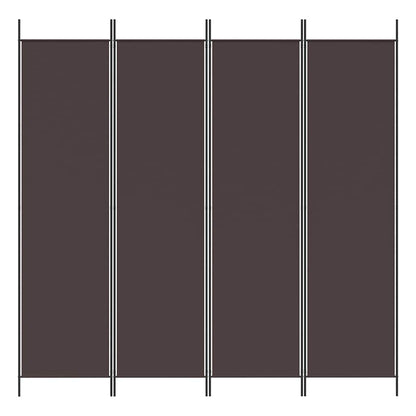 vidaXL 4-Panel Room Divider Brown 200x200 cm Fabric