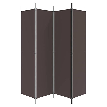 vidaXL 4-Panel Room Divider Brown 200x200 cm Fabric