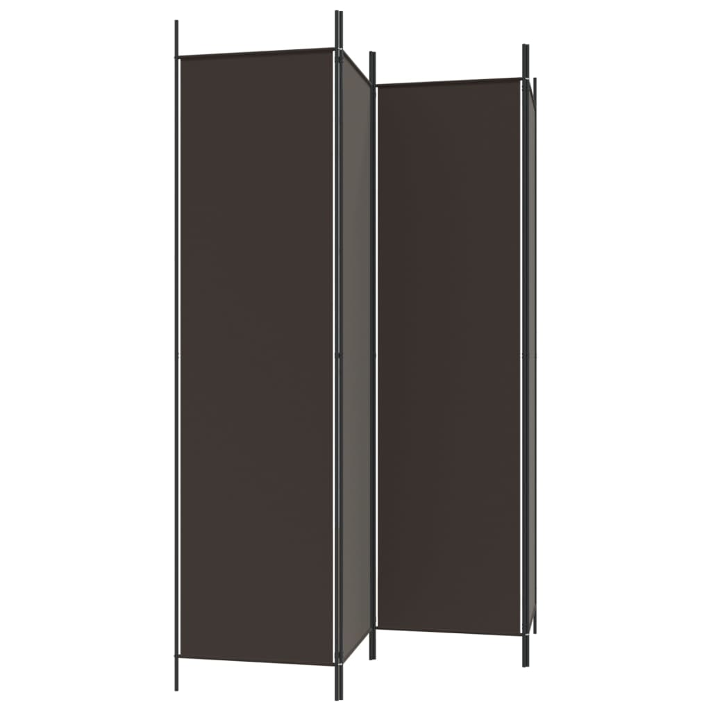 vidaXL 4-Panel Room Divider Brown 200x200 cm Fabric