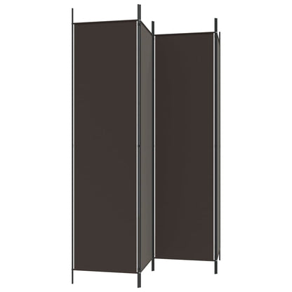 vidaXL 4-Panel Room Divider Brown 200x200 cm Fabric
