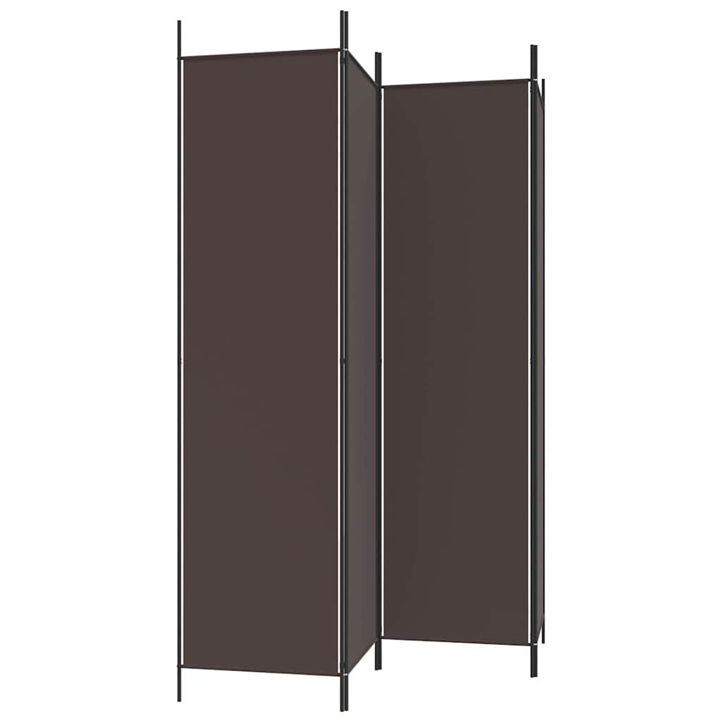 vidaXL 4-Panel Room Divider Brown 200x200 cm Fabric