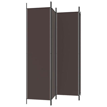 vidaXL 4-Panel Room Divider Brown 200x200 cm Fabric
