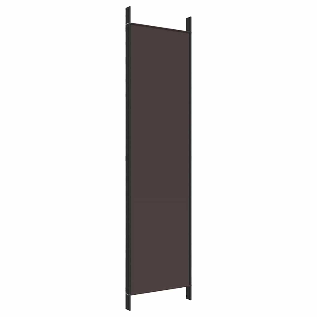vidaXL 4-Panel Room Divider Brown 200x200 cm Fabric