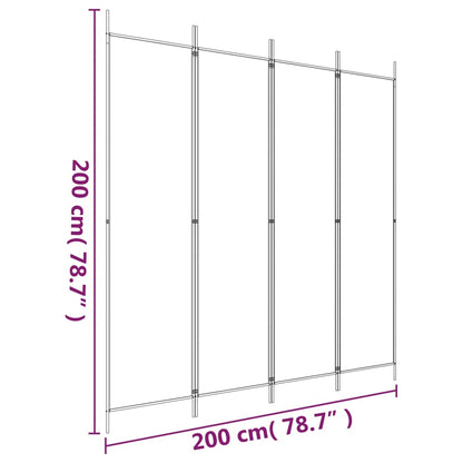 vidaXL 4-Panel Room Divider Brown 200x200 cm Fabric