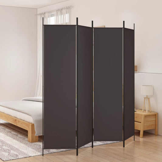 vidaXL 4-Panel Room Divider Brown 200x200 cm Fabric