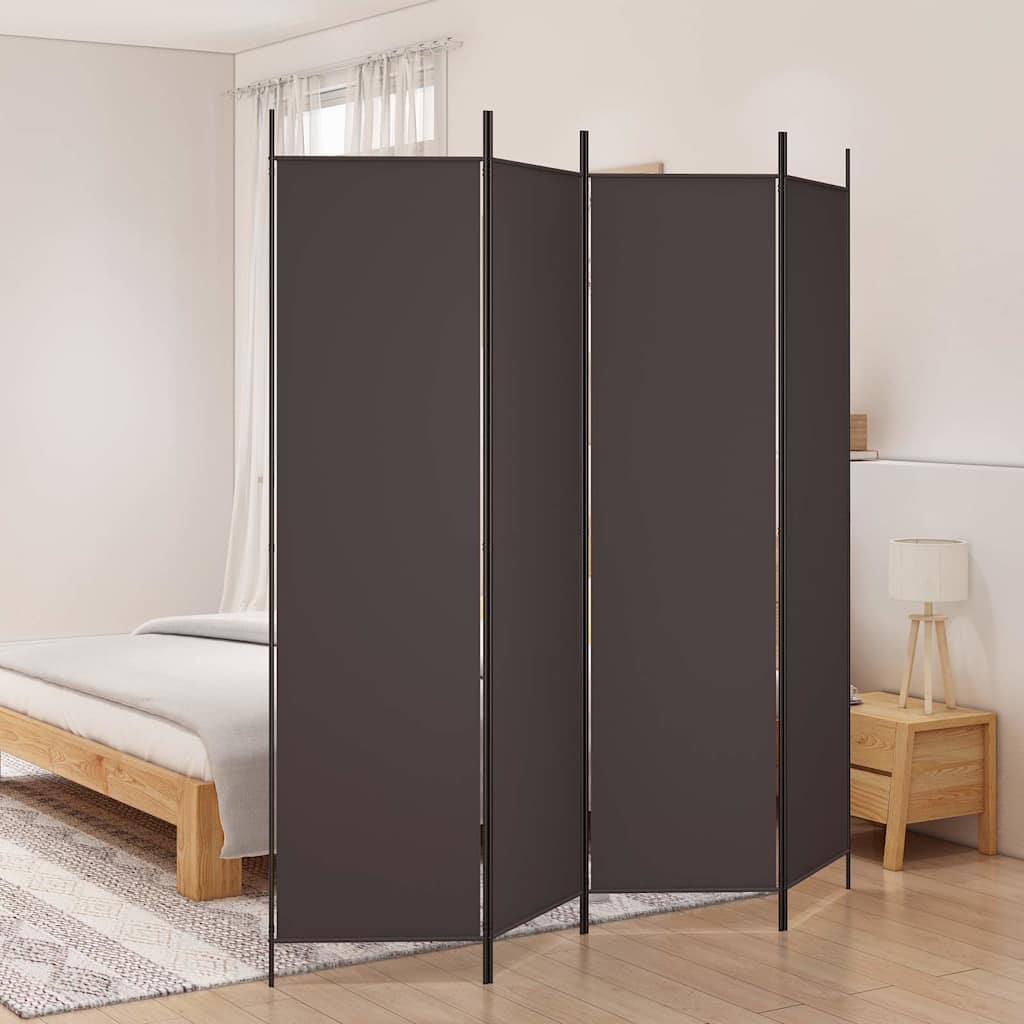 vidaXL 4-Panel Room Divider Brown 200x200 cm Fabric