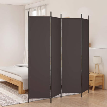 vidaXL 4-Panel Room Divider Brown 200x200 cm Fabric