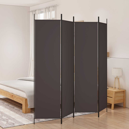 vidaXL 4-Panel Room Divider Brown 200x200 cm Fabric