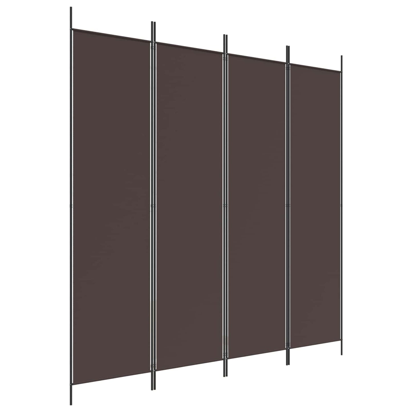 vidaXL 4-Panel Room Divider Brown 200x200 cm Fabric