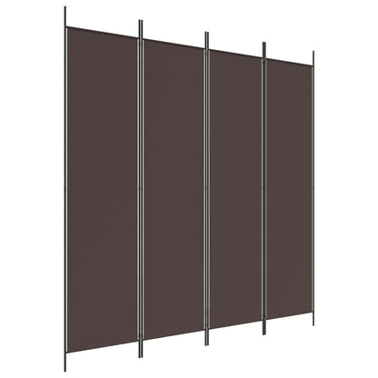 vidaXL 4-Panel Room Divider Brown 200x200 cm Fabric