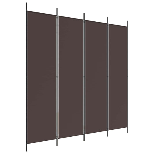 vidaXL 4-Panel Room Divider Brown 200x200 cm Fabric