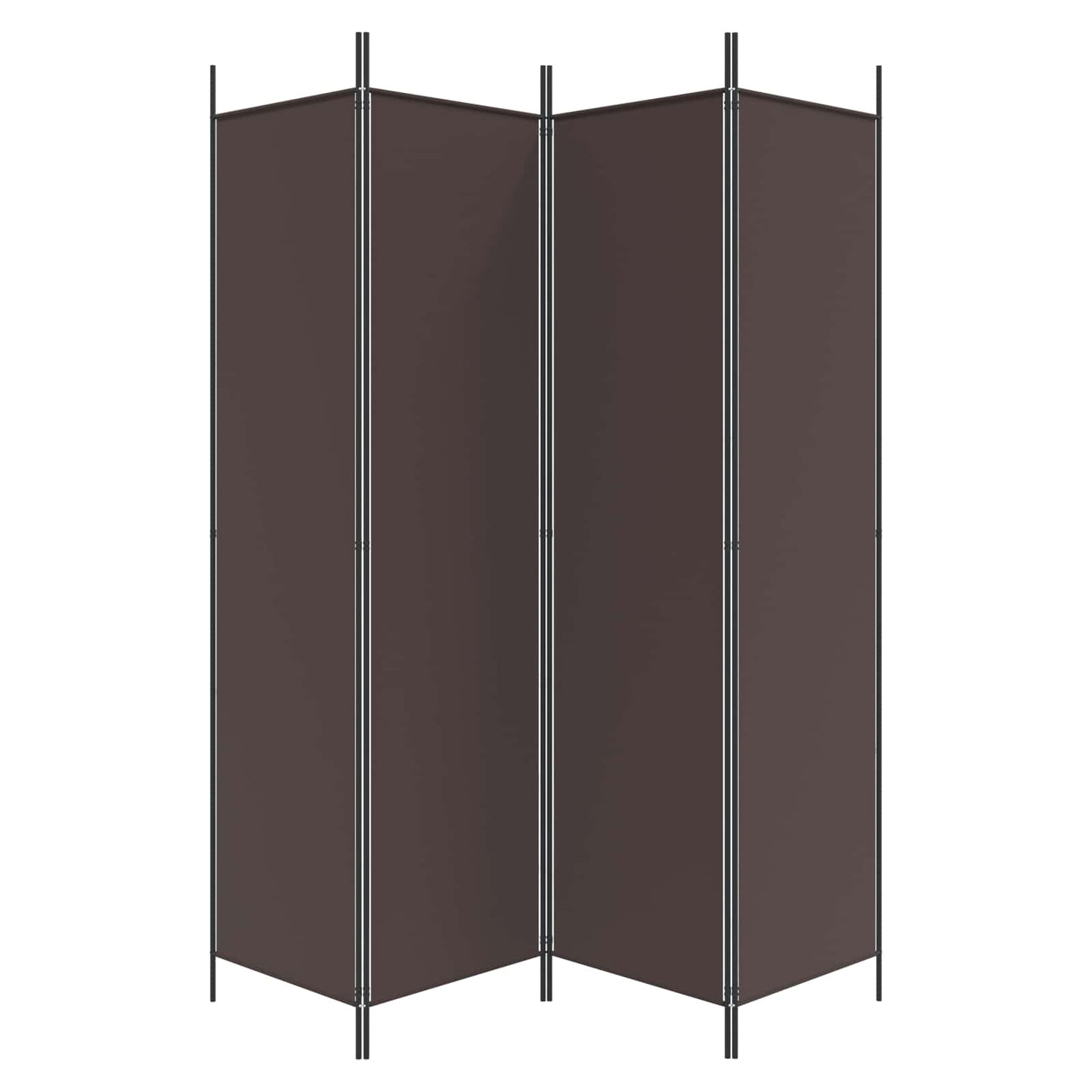 vidaXL 4-Panel Room Divider Brown 200x200 cm Fabric