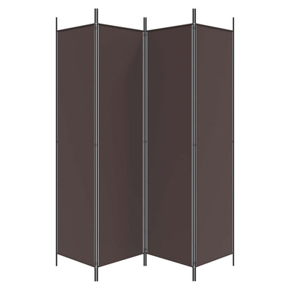 vidaXL 4-Panel Room Divider Brown 200x200 cm Fabric