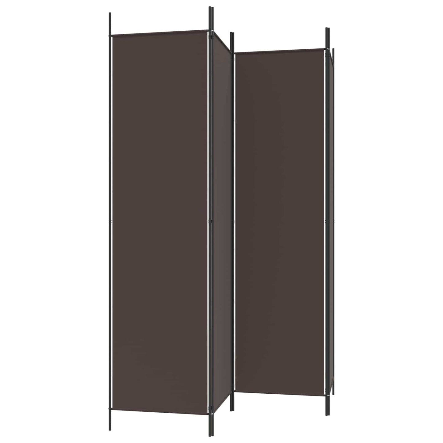 vidaXL 4-Panel Room Divider Brown 200x200 cm Fabric