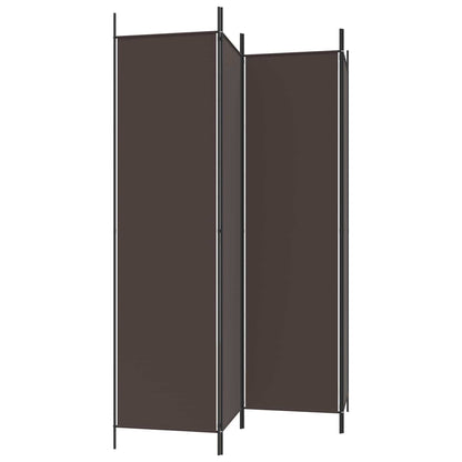 vidaXL 4-Panel Room Divider Brown 200x200 cm Fabric