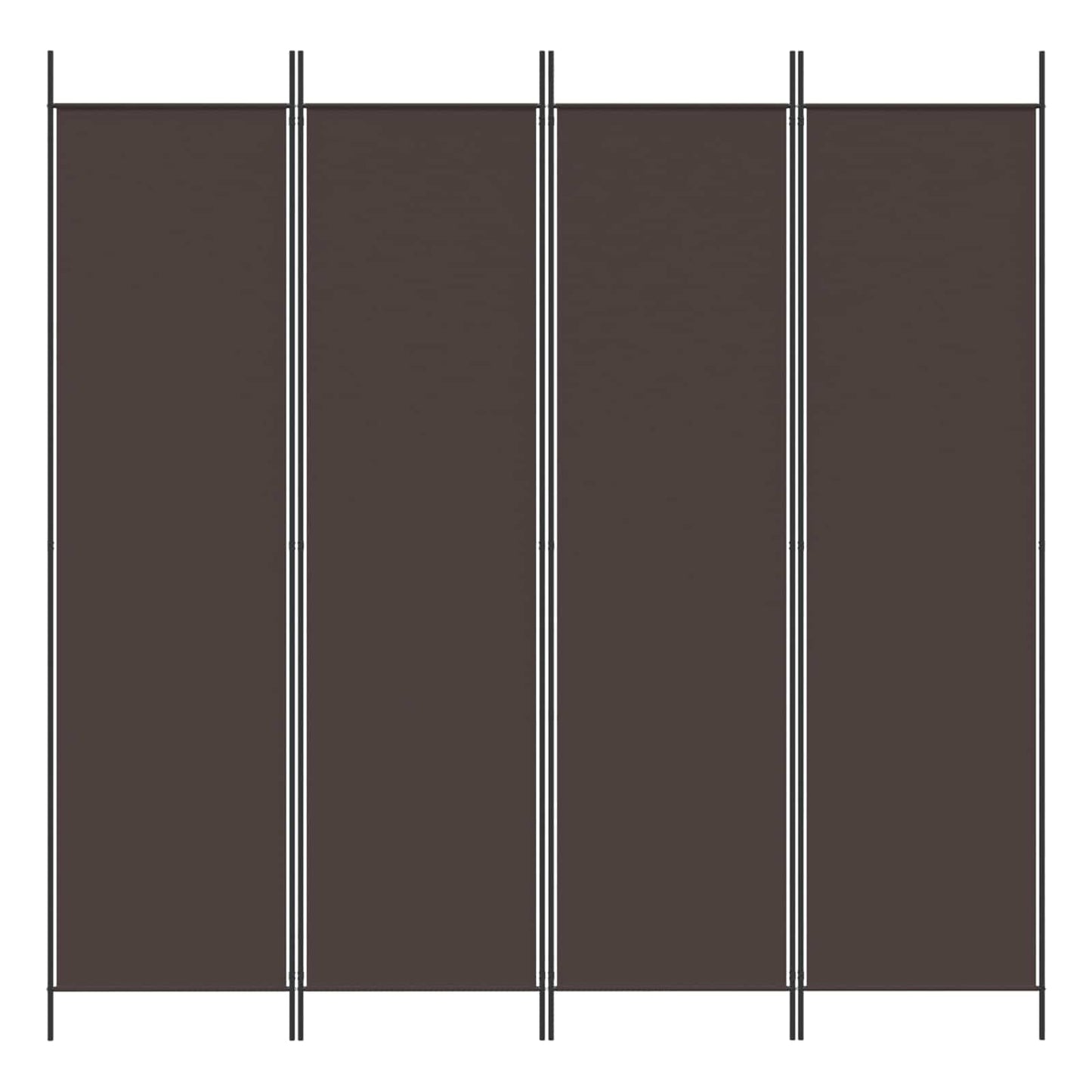 vidaXL 4-Panel Room Divider Brown 200x200 cm Fabric