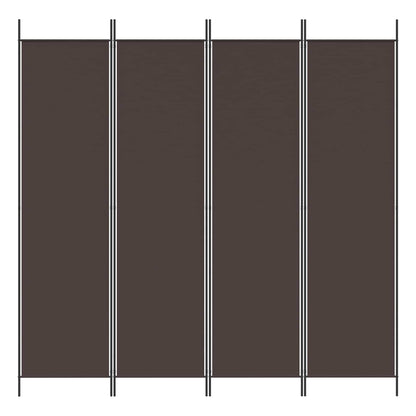 vidaXL 4-Panel Room Divider Brown 200x200 cm Fabric