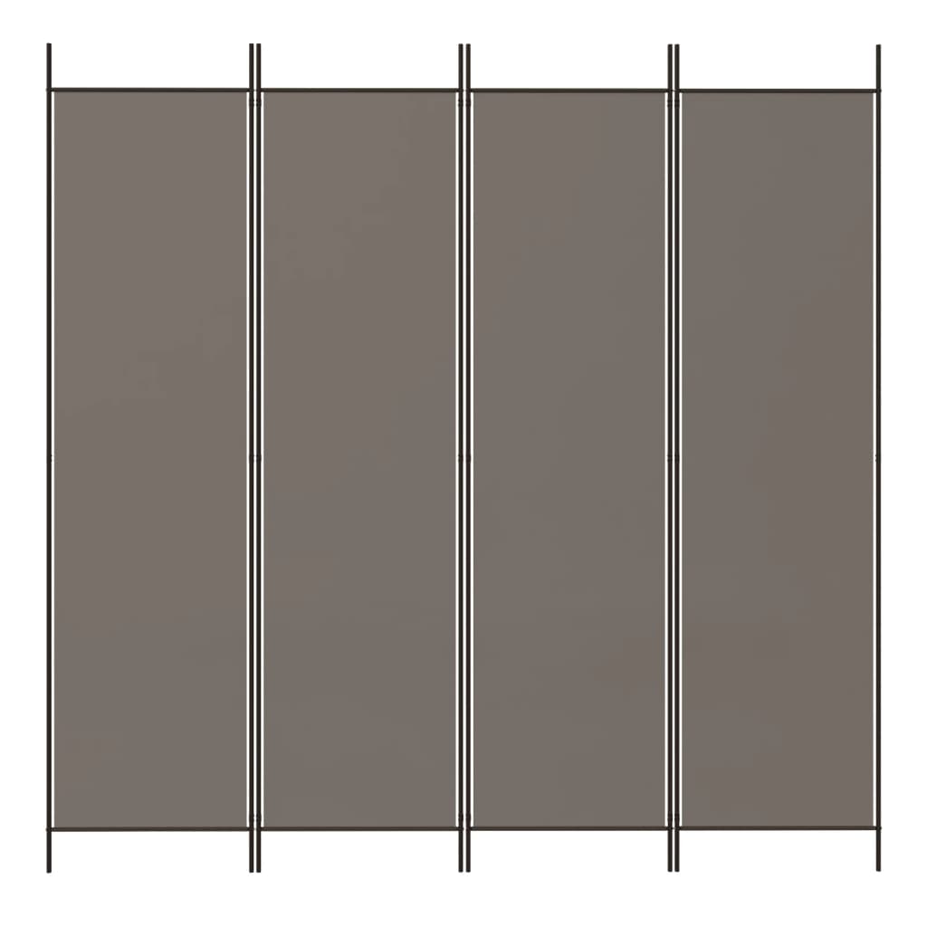 vidaXL 4-Panel Room Divider Anthracite 200x200 cm Fabric