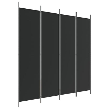 vidaXL 4-Panel Room Divider Black 200x200 cm Fabric