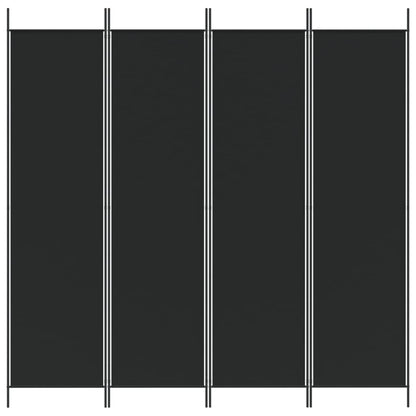 vidaXL 4-Panel Room Divider Black 200x200 cm Fabric