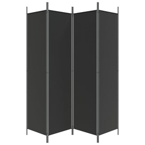 vidaXL 4-Panel Room Divider Black 200x200 cm Fabric
