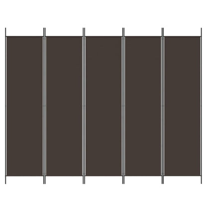 vidaXL 5-Panel Room Divider Brown 250x200 cm Fabric