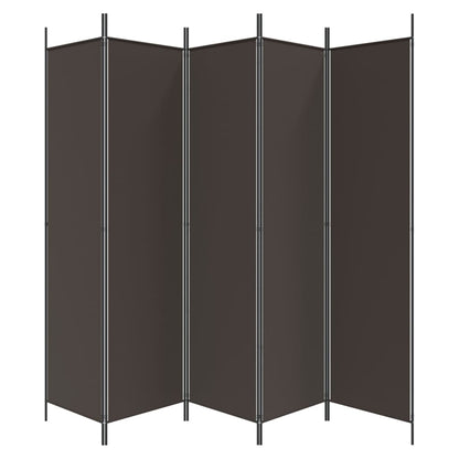 vidaXL 5-Panel Room Divider Brown 250x200 cm Fabric