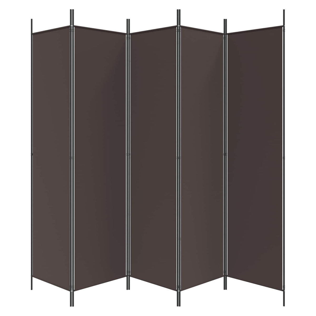 vidaXL 5-Panel Room Divider Brown 250x200 cm Fabric