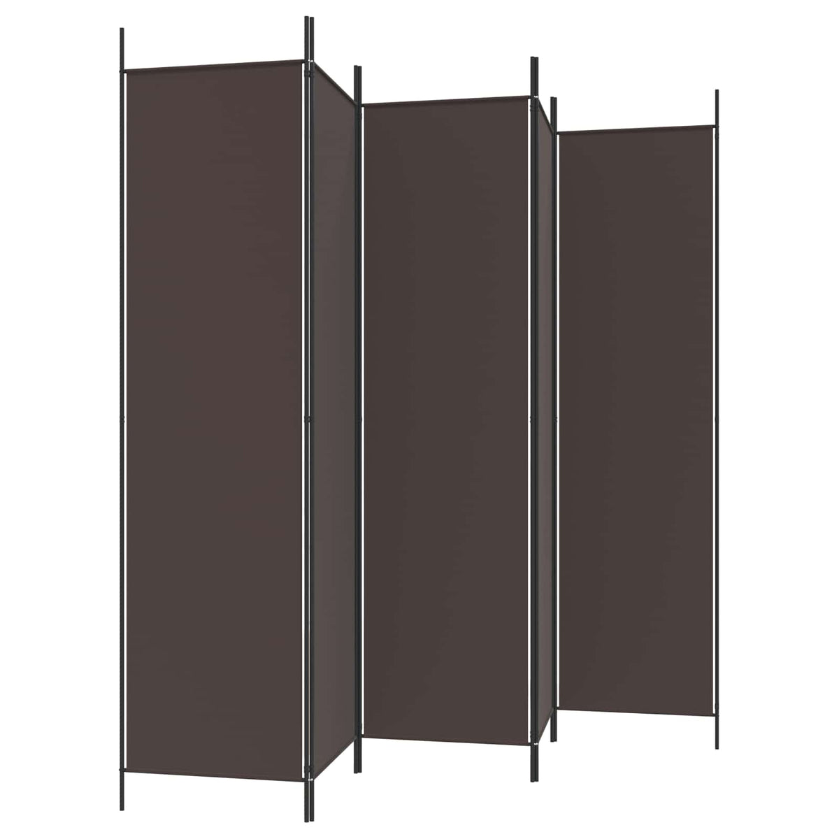 vidaXL 5-Panel Room Divider Brown 250x200 cm Fabric