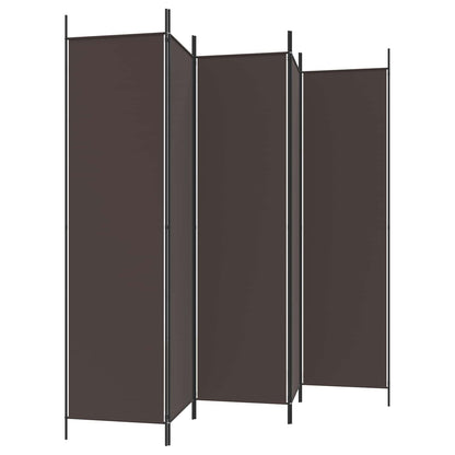 vidaXL 5-Panel Room Divider Brown 250x200 cm Fabric