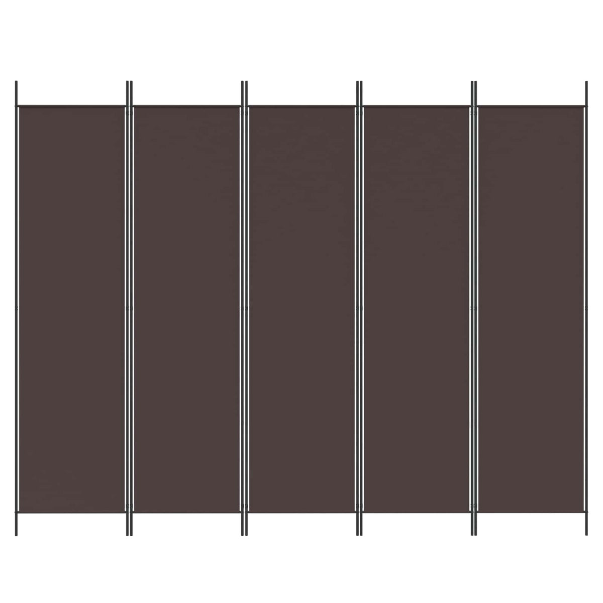 vidaXL 5-Panel Room Divider Brown 250x200 cm Fabric