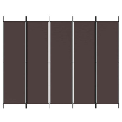vidaXL 5-Panel Room Divider Brown 250x200 cm Fabric