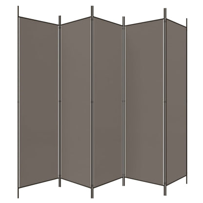 vidaXL 5-Panel Room Divider Anthracite 250x200 cm Fabric