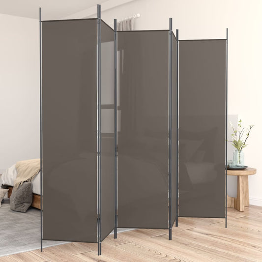 vidaXL 5-Panel Room Divider Anthracite 250x200 cm Fabric