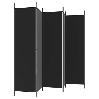 vidaXL 5-Panel Room Divider Black 250x200 cm Fabric