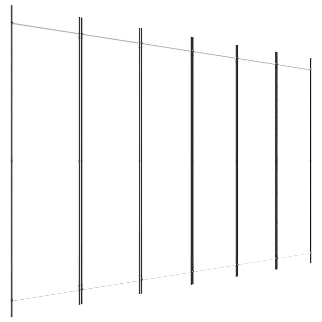 vidaXL 6-Panel Room Divider White 300x200 cm Fabric