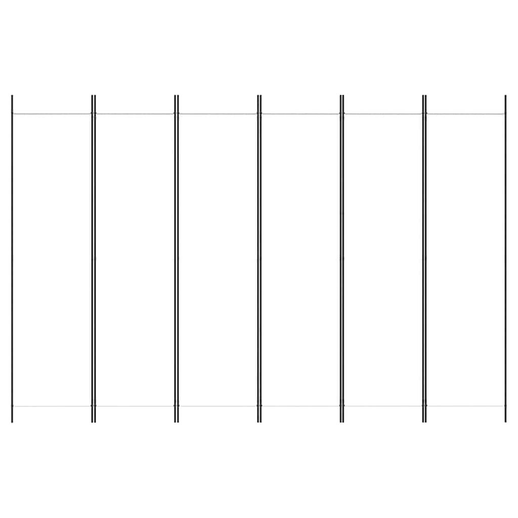vidaXL 6-Panel Room Divider White 300x200 cm Fabric