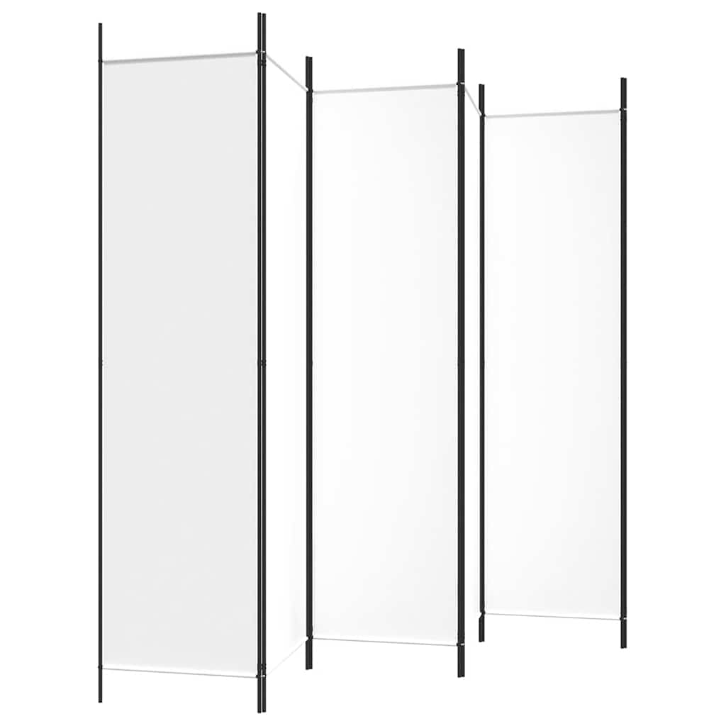 vidaXL 6-Panel Room Divider White 300x200 cm Fabric