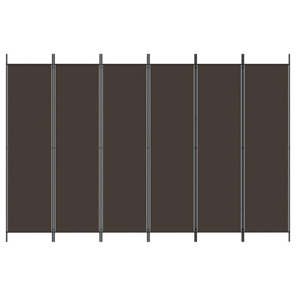 vidaXL 6-Panel Room Divider Brown 300x200 cm Fabric