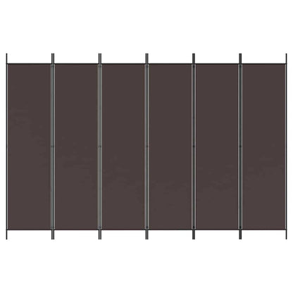 vidaXL 6-Panel Room Divider Brown 300x200 cm Fabric