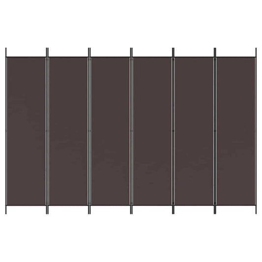 vidaXL 6-Panel Room Divider Brown 300x200 cm Fabric