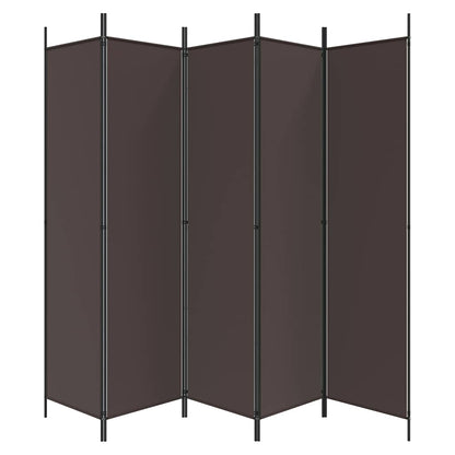 vidaXL 6-Panel Room Divider Brown 300x200 cm Fabric