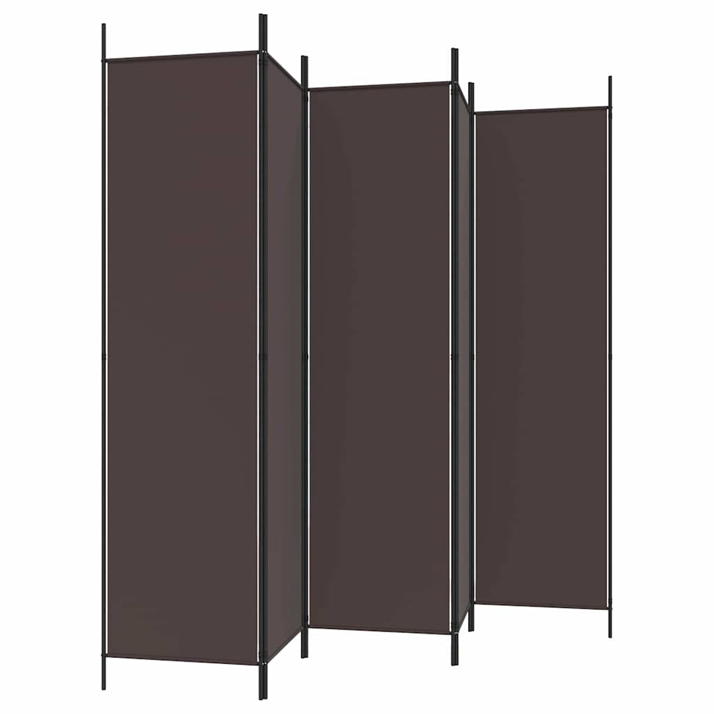 vidaXL 6-Panel Room Divider Brown 300x200 cm Fabric