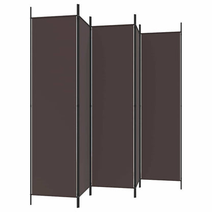 vidaXL 6-Panel Room Divider Brown 300x200 cm Fabric