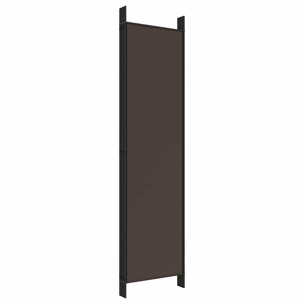 vidaXL 6-Panel Room Divider Brown 300x200 cm Fabric
