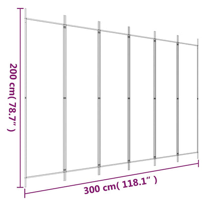 vidaXL 6-Panel Room Divider Brown 300x200 cm Fabric