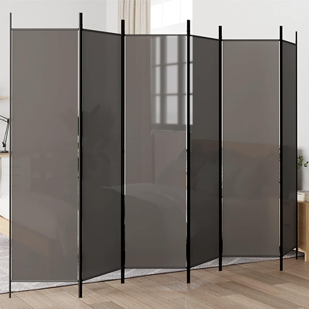 vidaXL 6-Panel Room Divider Anthracite 300x200 cm Fabric