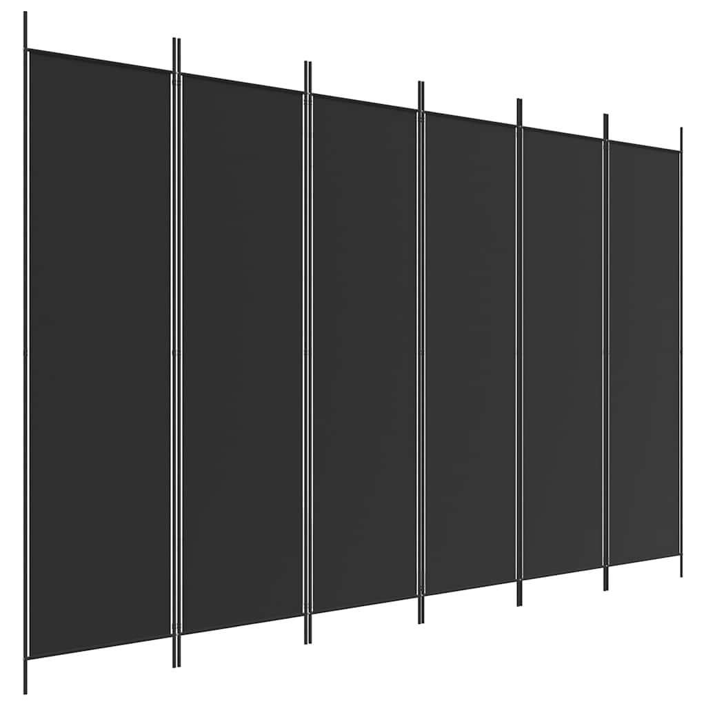 vidaXL 6-Panel Room Divider Black 300x200 cm Fabric