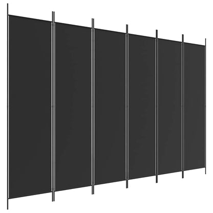vidaXL 6-Panel Room Divider Black 300x200 cm Fabric