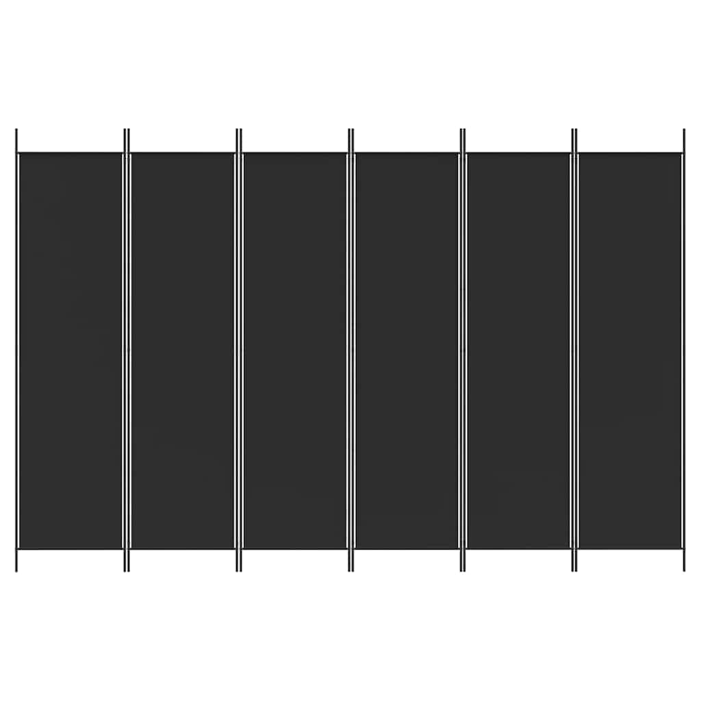 vidaXL 6-Panel Room Divider Black 300x200 cm Fabric